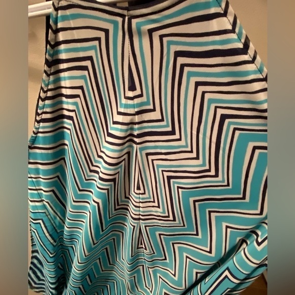 Dress Barn Turquoise Navy White Kerchief Dress Size 4 - Picture 3 of 11